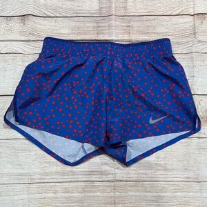 Nike Women's Athletic Shorts in Blue with Red Stars